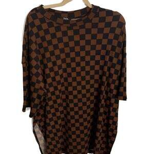 Dressed In Lala checkerboard sweater tunic 3XL